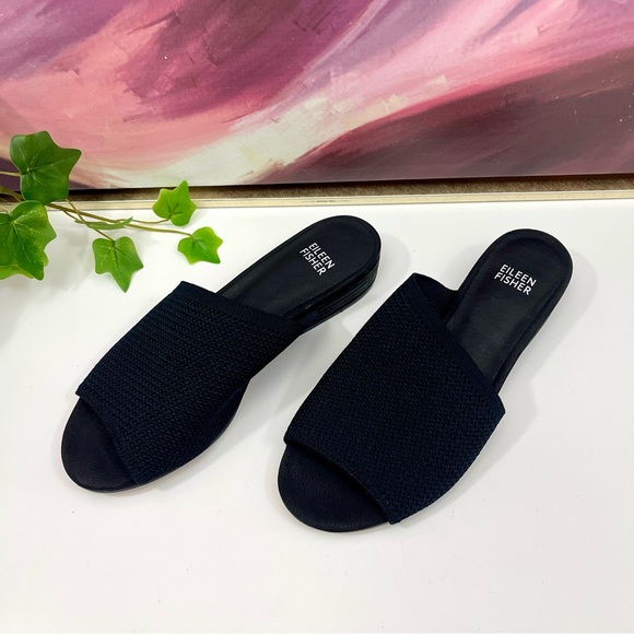 EILEEN FISHER Noko Slide Sandal in Black Size 7 - Picture 6 of 14